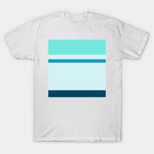 An unparagoned consistency of Ice, Tiffany Blue, Water Blue and Marine Blue stripes. T-Shirt